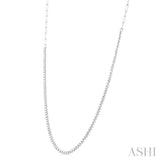 2 5/8 Ctw Round Cut Diamond Paperclip Chain Tennis Necklace in 14K White Gold