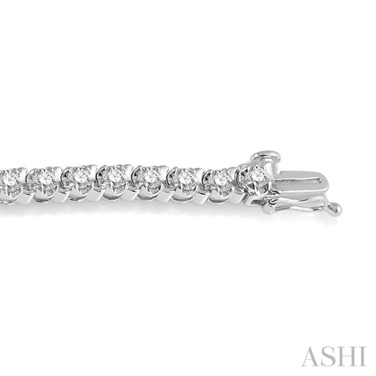 5 Ctw Round Cut Diamond Tennis Tulip Bracelet in 14K White Gold