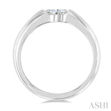 1/3 Ctw East-West Set Pear Cut Diamond Solitaire Fashion Ring in 14K White Gold