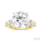 1 1/4 Ctw Round Shape Round Cut Diamond Semi-Mount Engagement Ring in 14K Yellow and White Gold