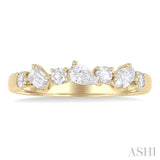 5/8 Ctw Mixed Shape Diamond Cut Fashion Band in 14K Yellow Gold