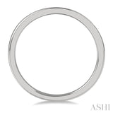 1/10 Ctw Round Cut Diamond Inlay Wedding Band in 14K White Gold