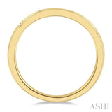 1/10 ctw Curved Center Milgrain Border Round Cut Diamond Wedding Band in 14K Yellow Gold