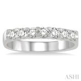 1/2 ctw 7 Stone Round Cut Diamond Wedding Band in Platinum