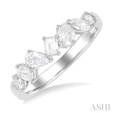 3/4 Ctw Mixed Cut Diamond Fashion Band in 14K White Gold