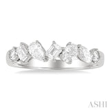 3/4 Ctw Mixed Cut Diamond Fashion Band in 14K White Gold