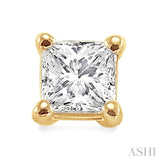 1 Ctw Princess Cut Diamond Stud Earrings in 14K Yellow Gold