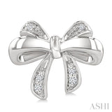 .05CTRDDM BOW RIBBON EARRINGS SL-S*