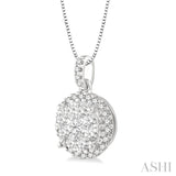 1/2 Ctw Lovebright Round Cut Diamond Pendant in 14K White Gold with Chain