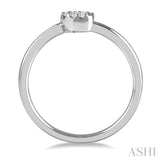 1/20 Ctw Crescent Round Cut Diamond Petite Fashion Ring in 10K White Gold