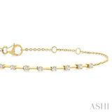 1/4 Ctw Round Cut Diamond Floating Fashion Chain Bracelet in 10K Yellow Gold