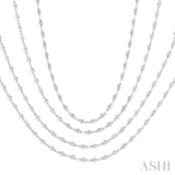 5 1/2 ctw Bezel Set Round Cut Diamond Layered 60-Inch Necklace in 14K White Gold