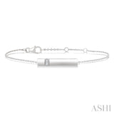 1/20 Ctw Horizontal Bar Round Cut Diamond Fashion Bracelet in Sterling Silver