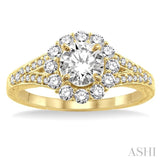 1/2 Ctw Round Cut Diamond Semi-Mount Engagement Ring 14K Yellow Gold