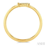 1/20 Ctw Initial 'N' Round Cut Diamond Fashion Ring in 10K Yellow Gold