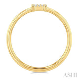 1/20 Ctw Initial 'H' Round Cut Diamond Fashion Ring in 10K Yellow Gold