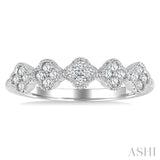 1/4 Ctw Clover Motif Round Cut Diamond Fashion Ring in 14K White Gold