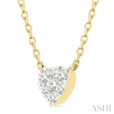 1/10 Ctw Lovebright Petite Heart Shape Round Cut Diamond Fashion Pendant With Chain in 10K Yellow Gold