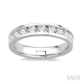 1 Ctw Round Cut Diamond Wedding Band in 14K White Gold