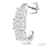 1 Ctw Lovebright Round Cut Diamond Earrings in 14K White Gold