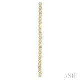 1 Ctw Single Line Drop Round Cut Diamond Tennis Earrings in 14K Yellow Gold
