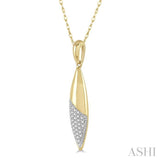 1/10 Ctw Marquise Round Cut Diamond Fashion Pendant With Chain in 10K Yellow Gold