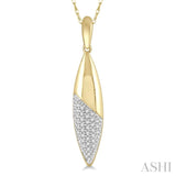 1/10 Ctw Marquise Round Cut Diamond Fashion Pendant With Chain in 10K Yellow Gold