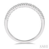 3/8 Ctw Double Row Round Cut Diamond Band in 14K White Gold