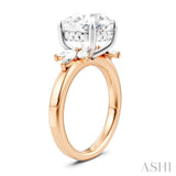 1/2 Ctw Akari Circular Shape Marquise and Round Cut Diamond Semi-Mount Engagement Ring in 14K Rose and White Gold