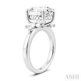 5/8 Ctw Akari Oval Shape Marquise and Round Cut Diamond Semi-Mount Engagement Ring in 14K White Gold