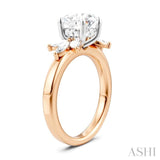 1/2 Ctw Akari Circular Shape Marquise and Round Cut Diamond Semi-Mount Engagement Ring in 14K Rose and White Gold
