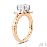 1/2 Ctw Akari Princess Shape Marquise and Round Cut Diamond Semi-Mount Engagement Ring in 14K Rose and White Gold