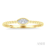 1/6 Ctw Petite Bezel Set Marquise CutDiamond Stackable Ring in 14K Yellow Gold