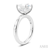 1/5 Ctw Akari Princess Shape Round Cut Diamond Semi-Mount Engagement Ring in 14K White Gold