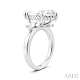5/8 Ctw Akari Marquise and Round Cut Diamond Semi-Mount Engagement Ring in 14K White Gold