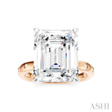 1/5 Ctw Akari Emerald Shape Round Cut Diamond Semi-Mount Engagement Ring in 14K Rose and White Gold