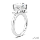1/2 Ctw Akari Princess Shape Marquise and Round Cut Diamond Semi-Mount Engagement Ring in 14K White Gold