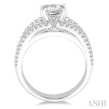 3/4 Ctw Diamond Semi-Mount Engagement Ring in 14K White Gold