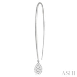 1/2 Ctw Pear Shape Dangler Lovebright Round Cut Diamond Earrings in 14K White Gold