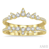 1/2 Ctw Spiked Center Round Cut Diamond Insert Ring in 14K Yellow Gold