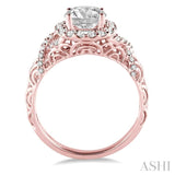 1/2 Ctw Diamond Semi-Mount Engagement Ring in 14K Rose Gold