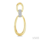 1/10 Ctw Oval Shape Link Round Cut Diamond Fashion Earrings in Yellow Gold Vermeil