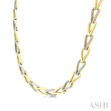 1/4 Ctw Round Cut Diamond Bold Knot Link Fashion Necklace in Yellow Gold Vermeil