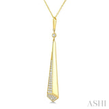 1/4 Ctw Tapered Drop Round Cut Diamond Fashion Pendant in 14K Yellow Gold