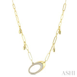 5/8 Ctw Paperclip Link Round Cut Diamond Fashion Necklace in 14K Yellow Gold