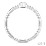 1/5 Ctw Bezel Set Pear Cut Diamond Fashion Ring in 14K White Gold