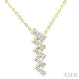 1/4 Ctw Zig-Zag Mixed Cut Diamond Fashion Pendant With Chain in 10K Yellow Gold