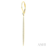 1/3 Ctw Round Cut Diamond Fashion Long Earrings in 14K Yellow Gold