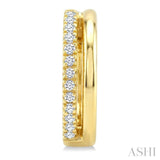 1/10 Ctw Petite Round Cut Diamond Fashion Huggie Earrings in 10K Yellow Gold