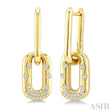 1/5 Ctw Round Cut Diamond Paperclip Aeris Gold Mosaic Earrings in 10K Yellow Gold